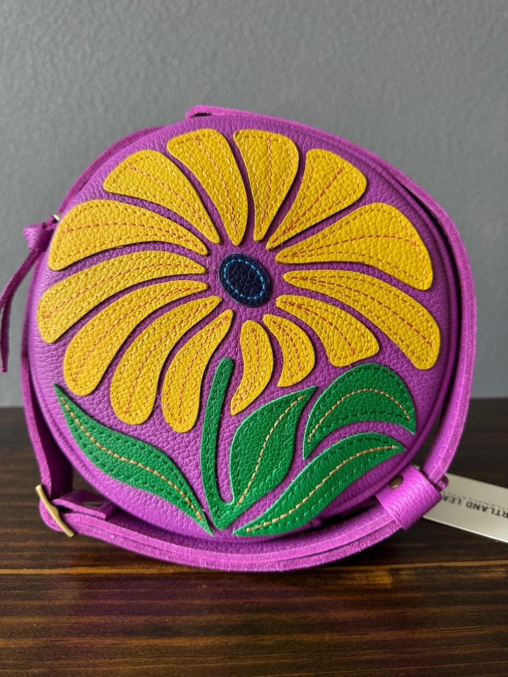 NEW Portland Leather Wildflower Cattleyna Circle Crossbody